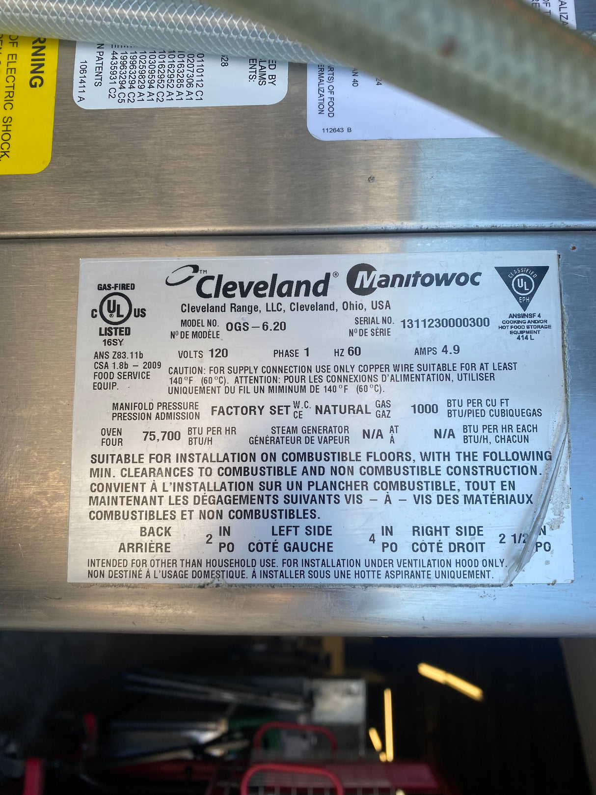 Cleveland OGS-6.20 Natural Gas Double Deck Combi Oven