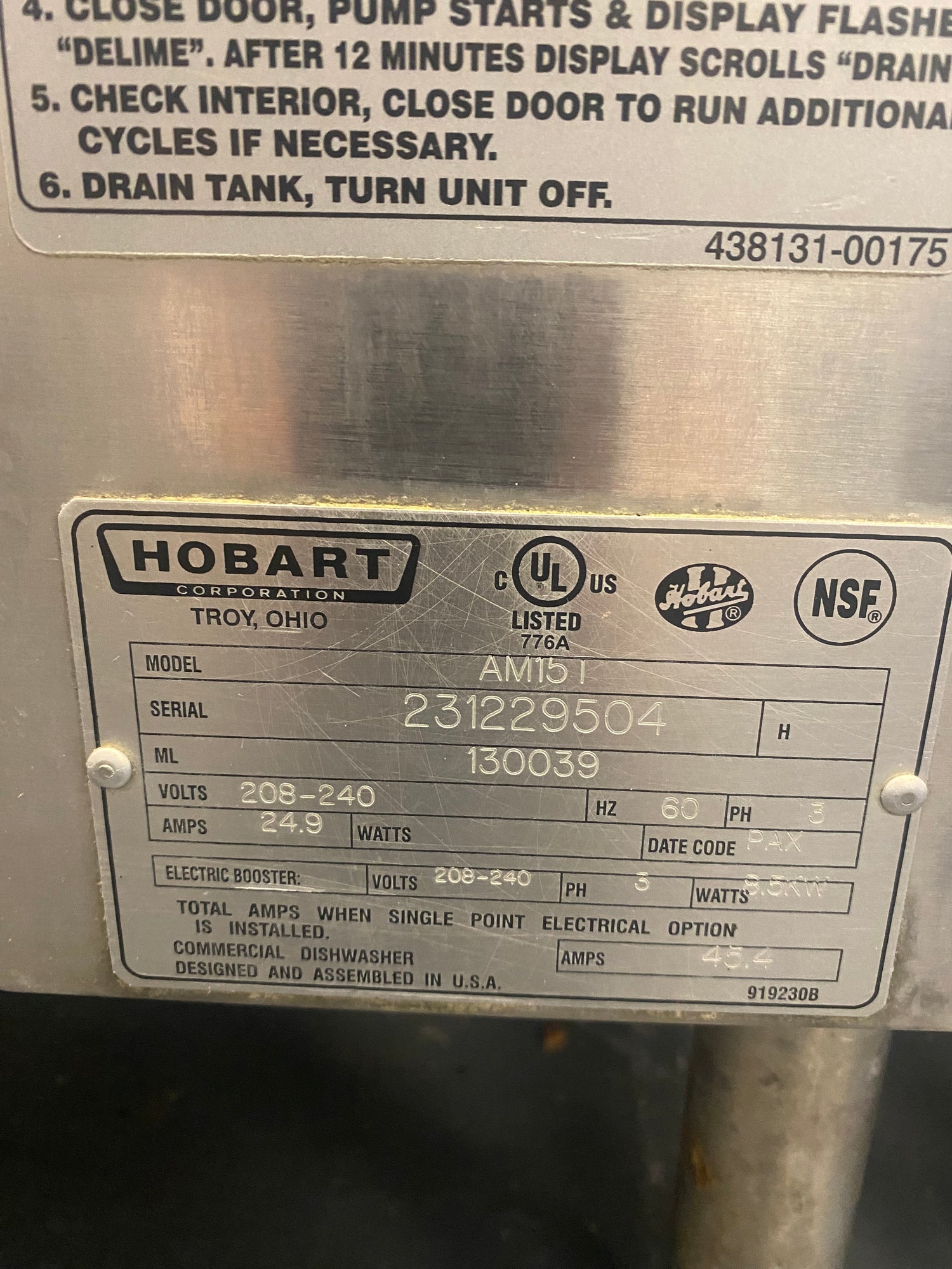 Hobart Dishwasher