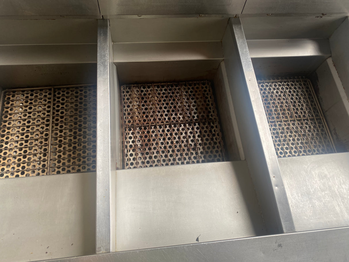 Pitco SG14-JS Three Compartment Fryer with Dump Station and Filtration