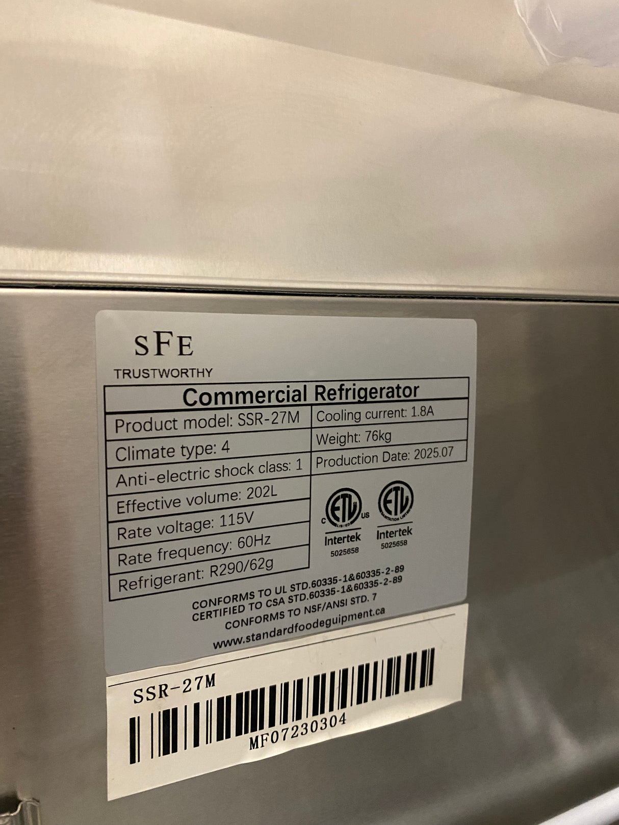 standard food equipment Canada