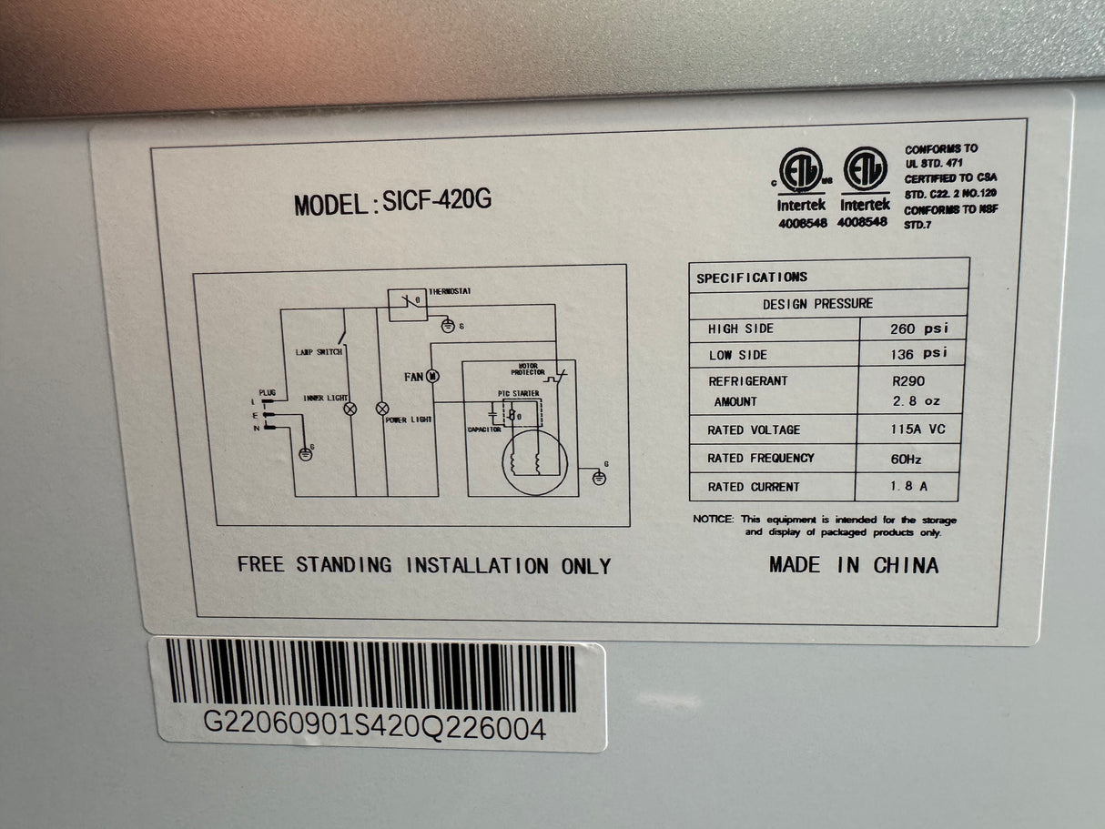 SFE 50" Ice Cream Freezer