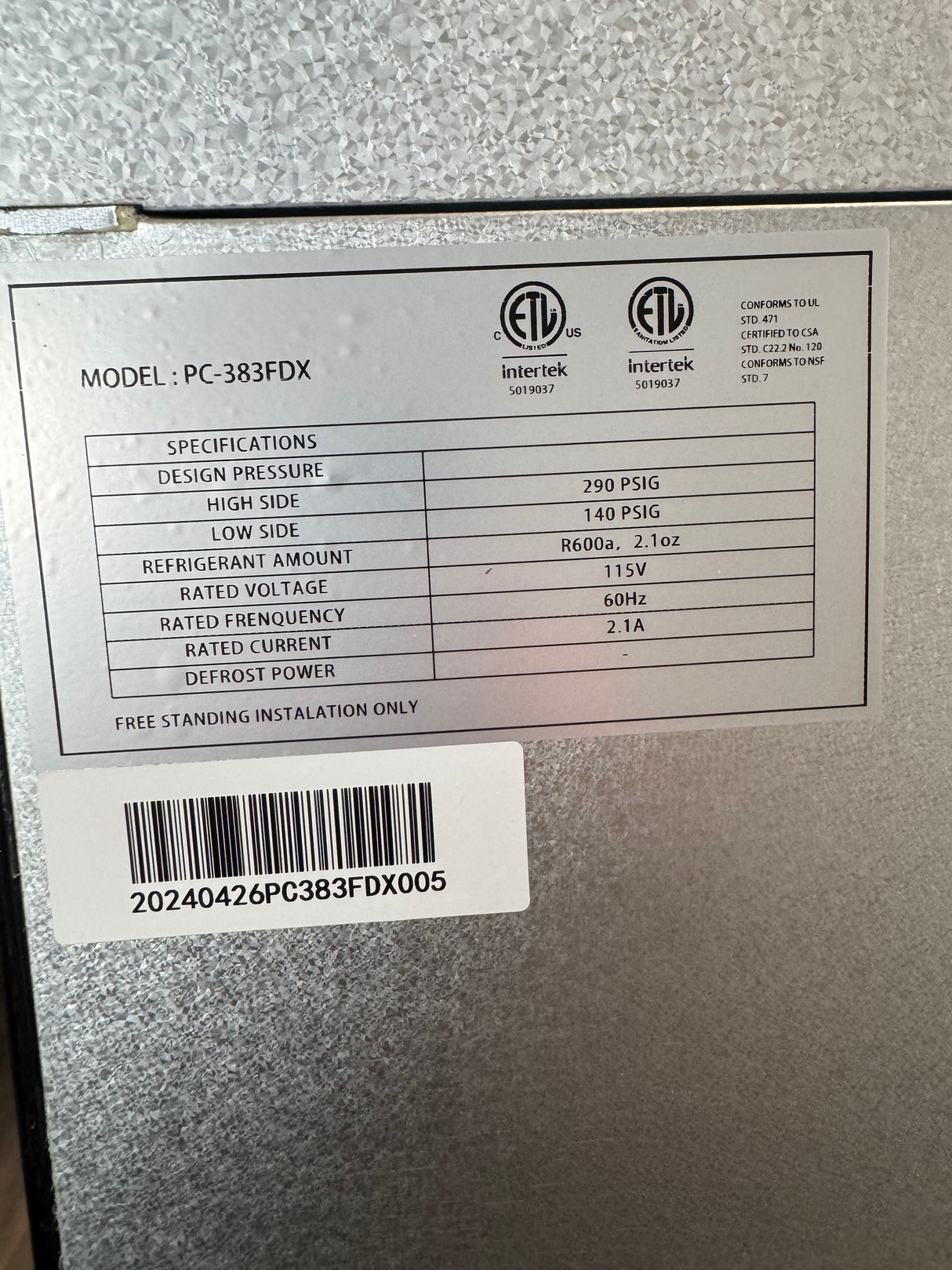 Single Door Display Cooler 27”