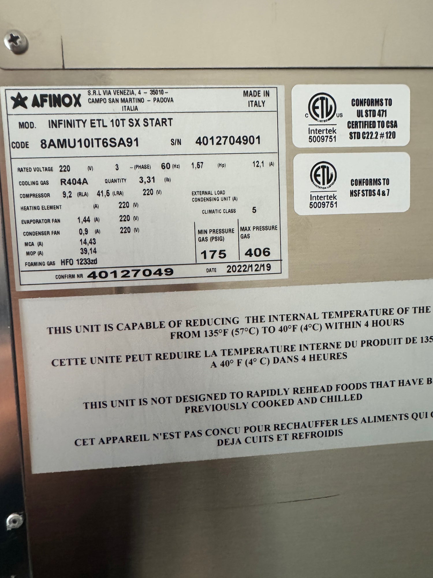Afinox Blast Chiller