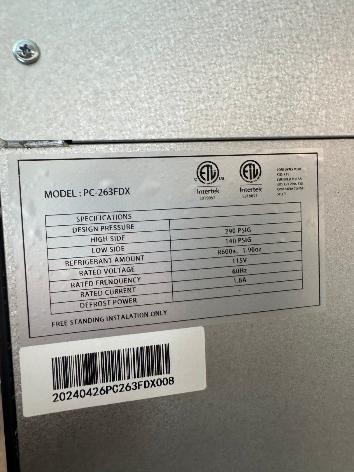 Single Door Display Cooler 21”