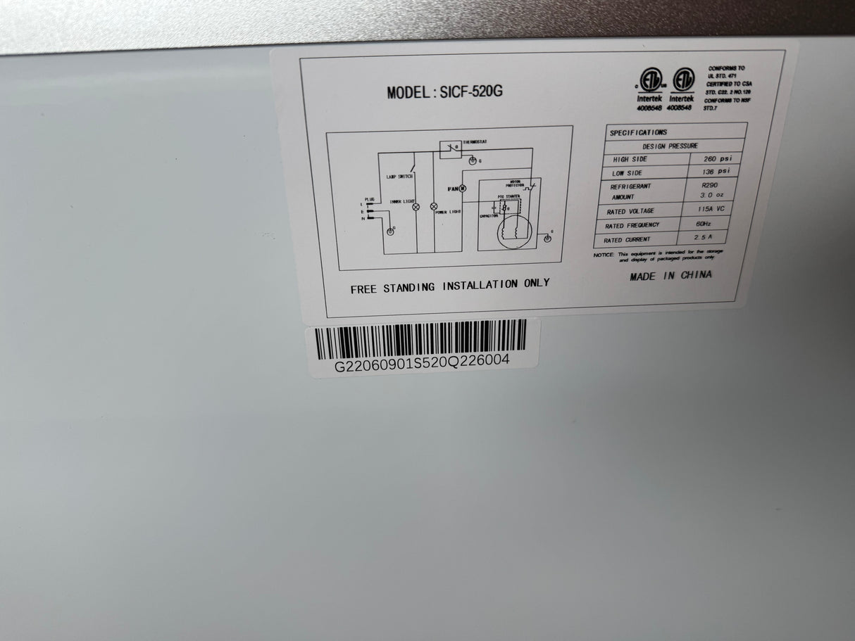 SFE Ice Cream Display Freezer 60”