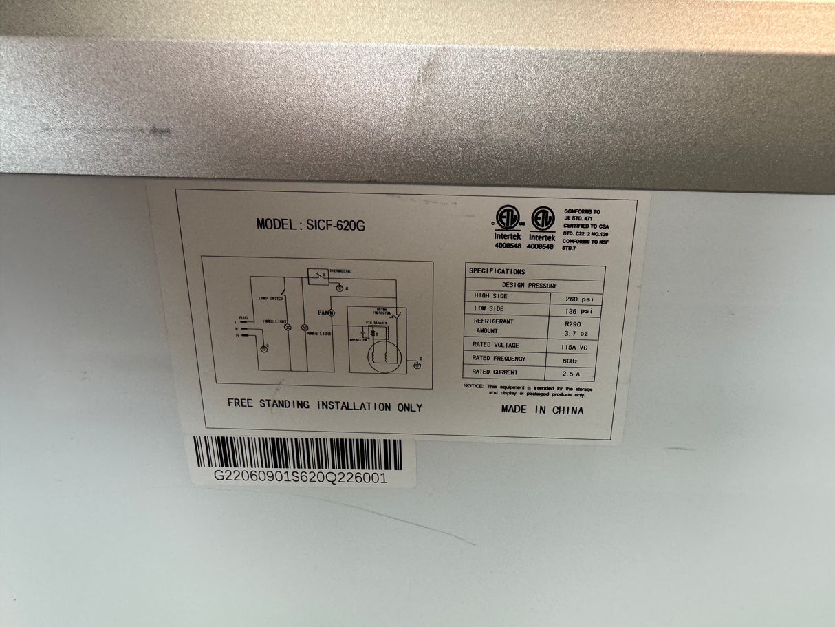 SFE Display Freezer 72”