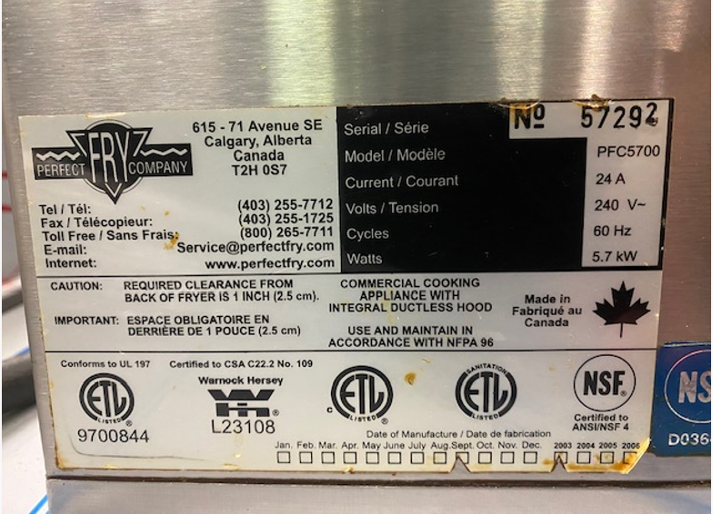 Used Perfect Fry Company PFC5700 – Ventless Countertop Electric Fryer (240V, Stainless Steel)