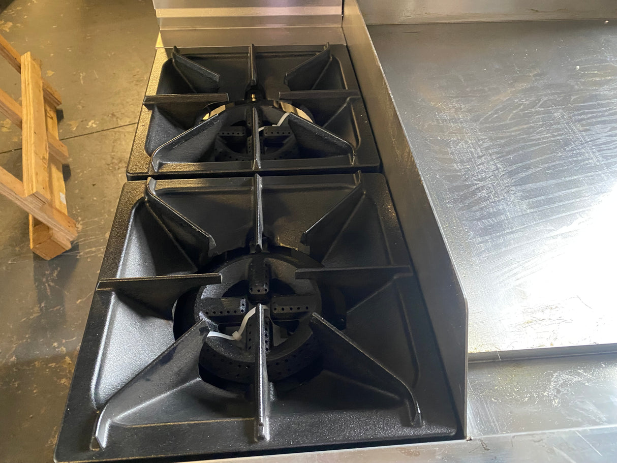 Natural Gas 2 Burner 24” Flat Grill with Full Size Combi Oven