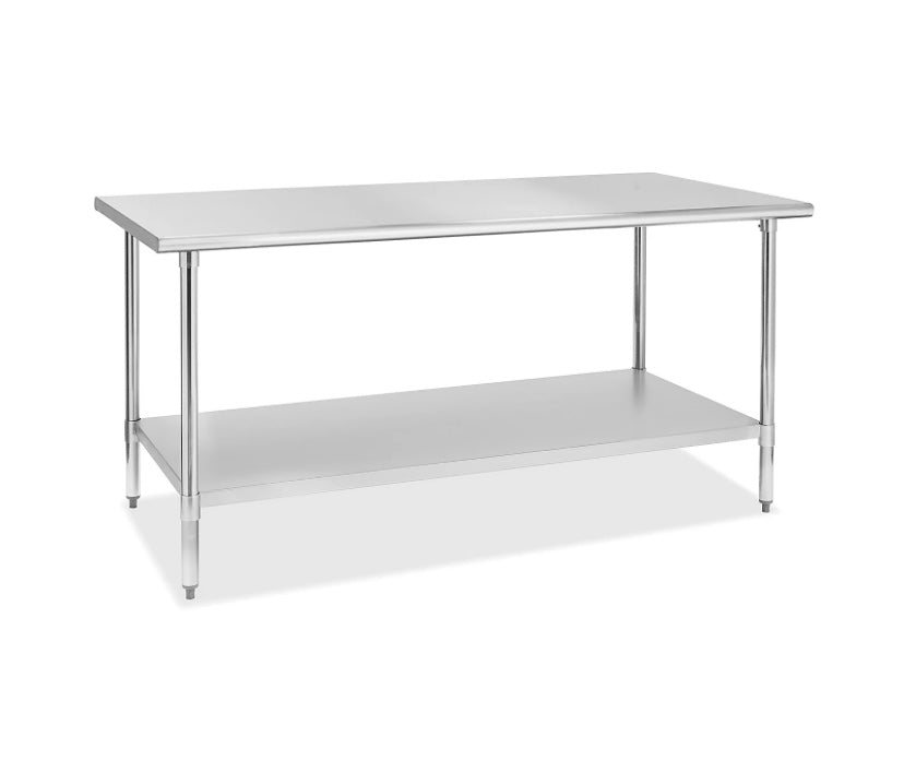 6-foot heavy-duty stainless steel prep table 36x72 inches