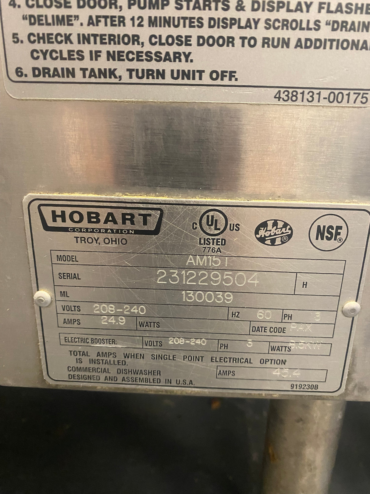 Hobart Dishwasher