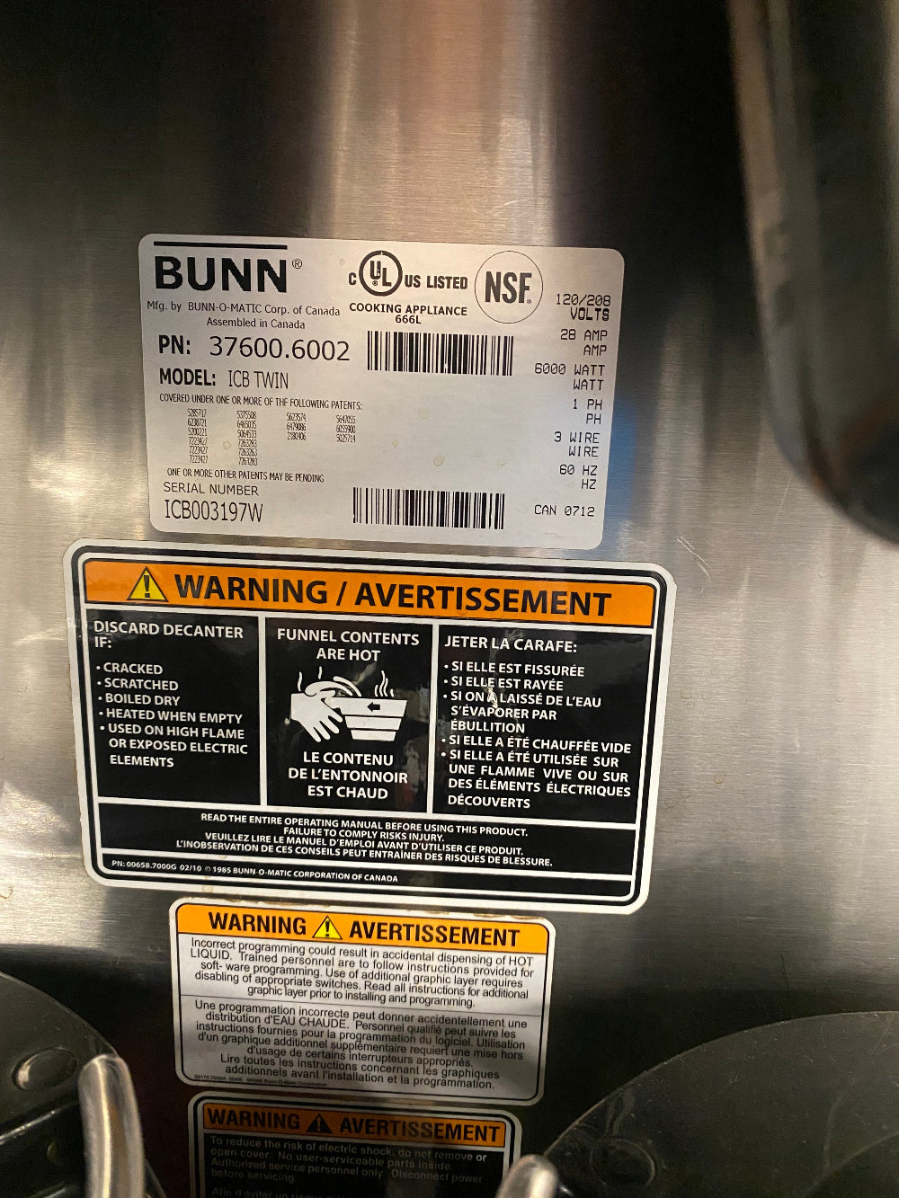 Commercial BUNN Infusion Series TWIN brewer for Ontario office buildings