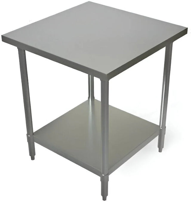 Compact 36-inch stainless steel work table with adjustable undershelf