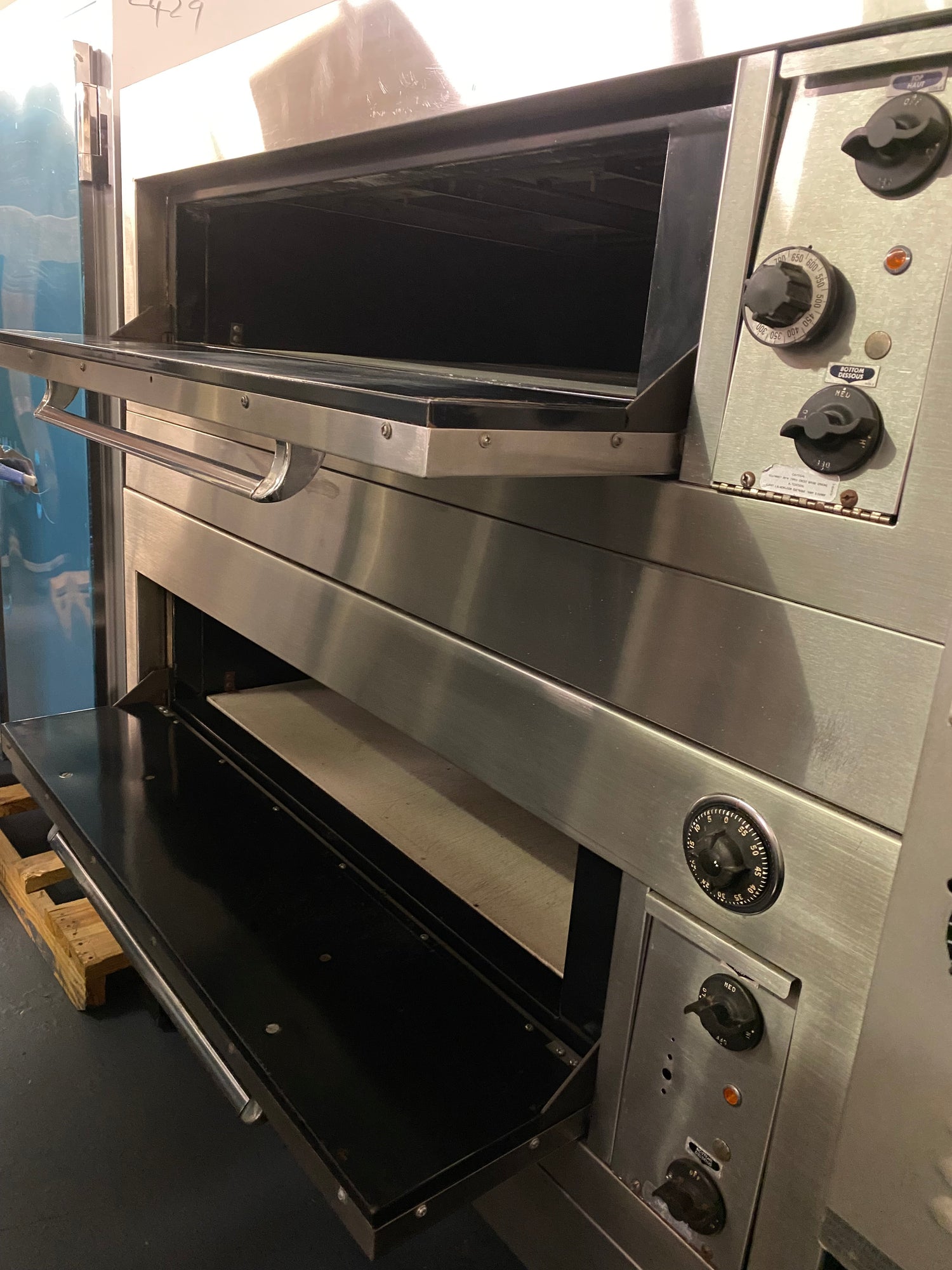 72-inch Garland double deck electric oven with stainless steel exterior