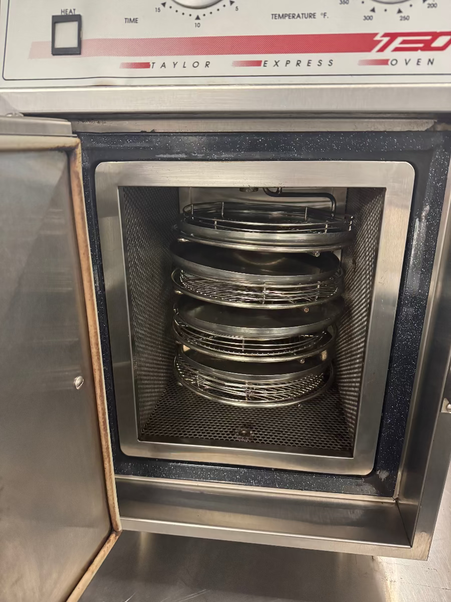 Interior view of Taylor Mini Express rapid cook oven showing cooking rack